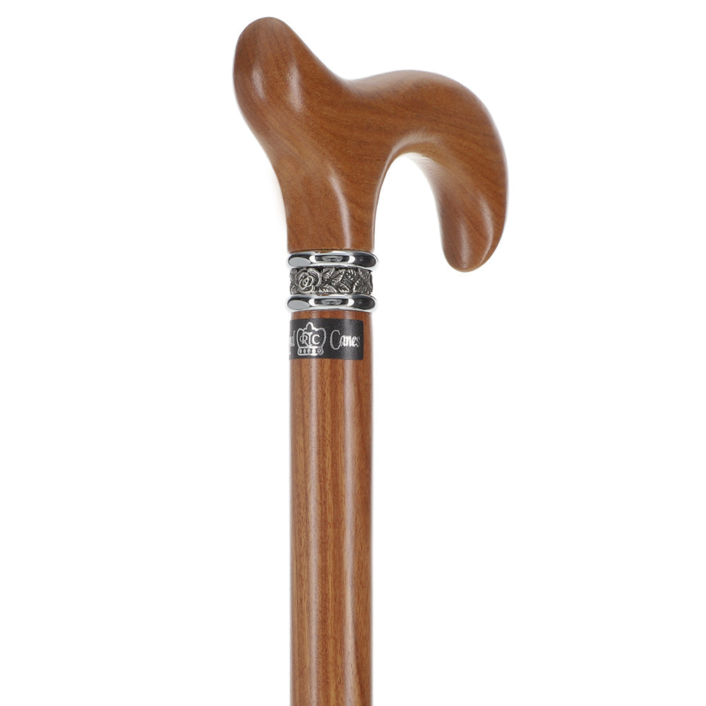 Scratch and Dent Afromosia Derby Walking Cane With Afromosia Wood Shaft and Pewter Collar V2224 Buy Cheap Looking For