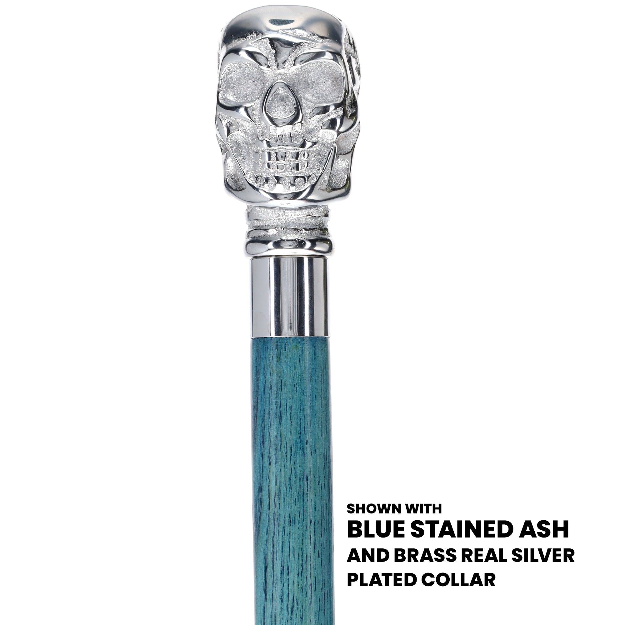 Skull Premium Chrome Brass Cane: Stained Custom Color Shaft Cheap Pice Low Shipping Fee