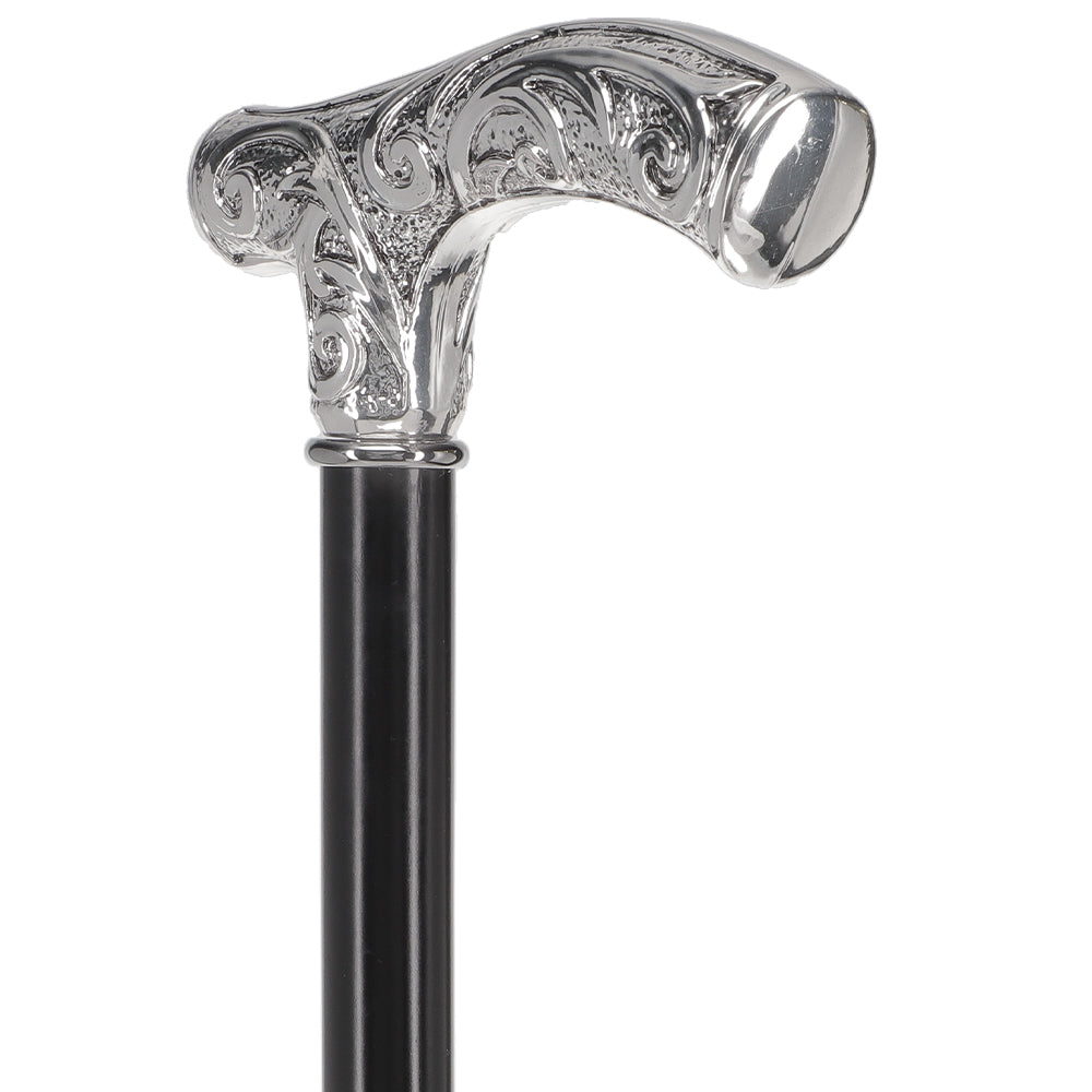 Italian Luxury Silver 925r Embossed Fritz Handle Cane Cheap Low Pice