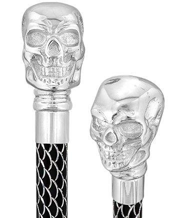 Scratch and Dent Chrome Skull Handle Walking Cane w/ Custom Laser Etched Shaft V1817 2025 New Cheap Pice