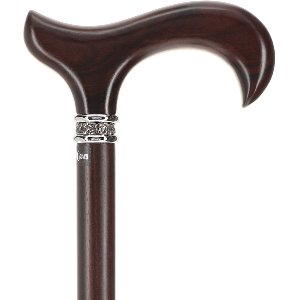 Scratch and Dent Luxury Derby Cane: Radiant Genuine Ebony Wood, Pewter Collar V3474 Cheap Explore