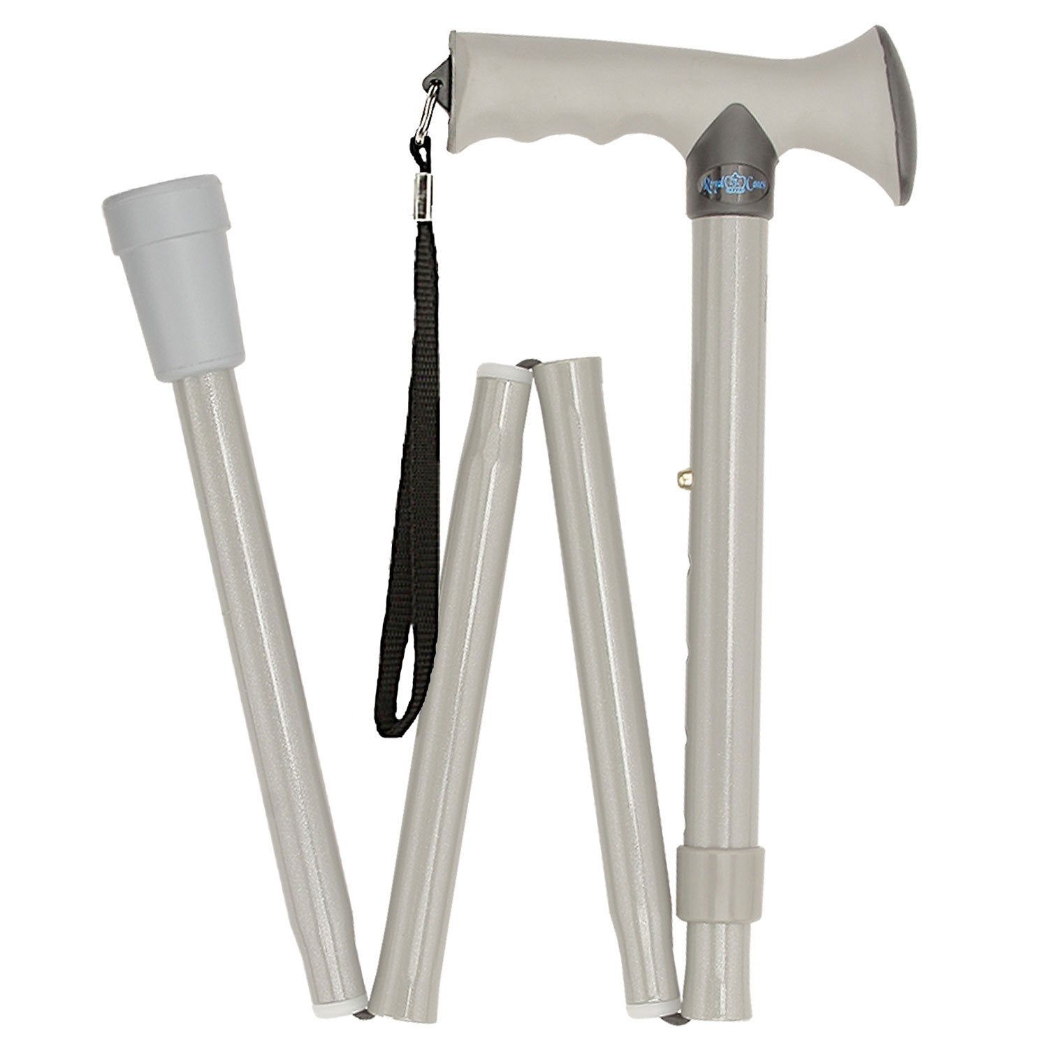 Folding Comfort Grip Cane Gray Enjoy Online