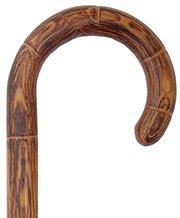 Scorched Oak Cane: Tourist Handle, Notched Design Pictures Cheap Pice