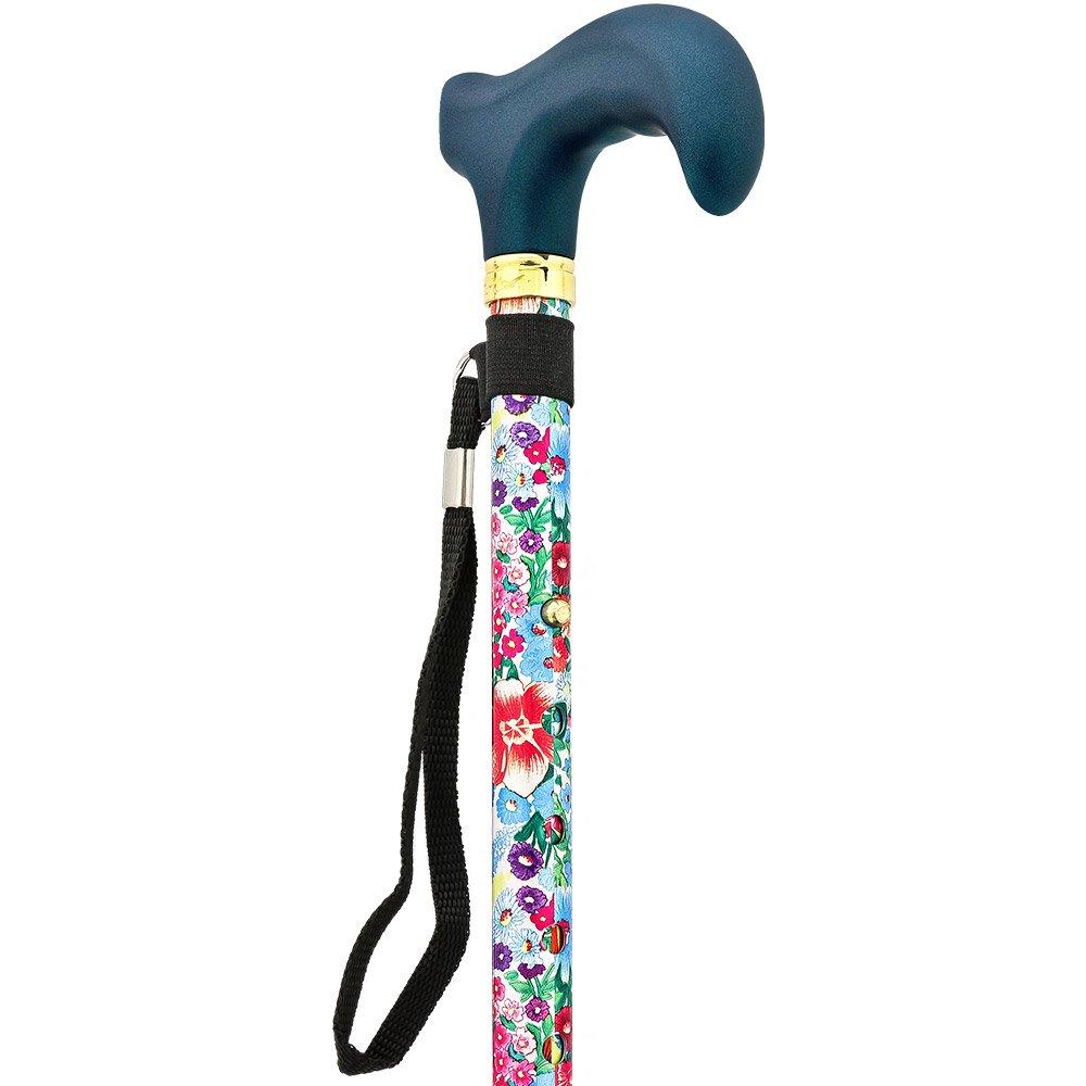 Beautiful Bouquet Adjustable Folding Cane w/ SafeTbase Sast