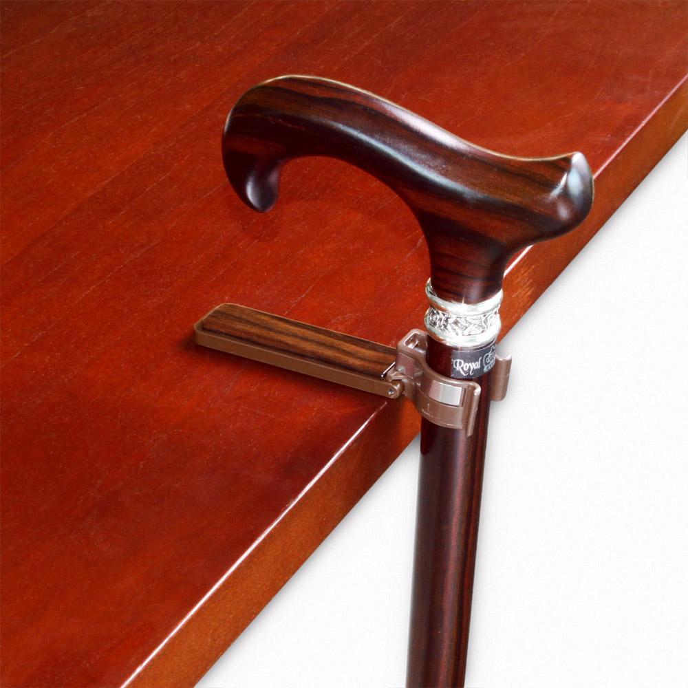 Auto Flip-Up Ebony Wood Cane Holder: Easy Store-Away Design Cheap Sale Low Pice Fee Shipping