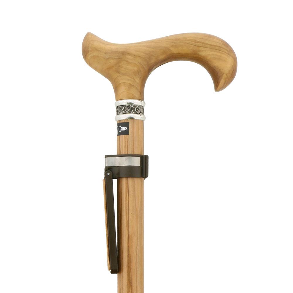 Auto Flip-Up Olive Wood Cane Holder: Easy Store-Away Design Sale Purchase