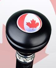 Canadian Flag Emblem Knob Stick: Large Knob, Pewter Collar Outlet Fashion Style