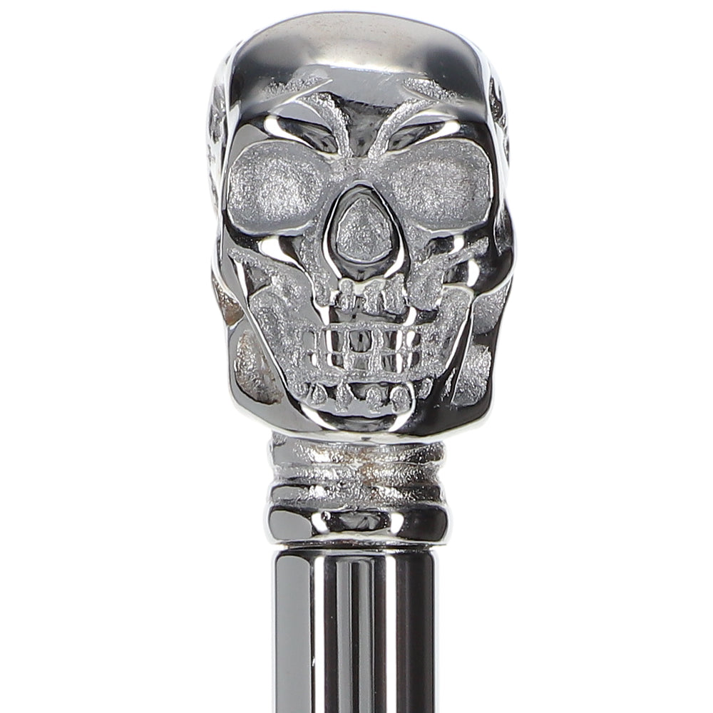 Scratch and Dent Premium Brass Chrome Skull Handle Stick: Black Beechwood V2087 Buy Cheap Limited Edition