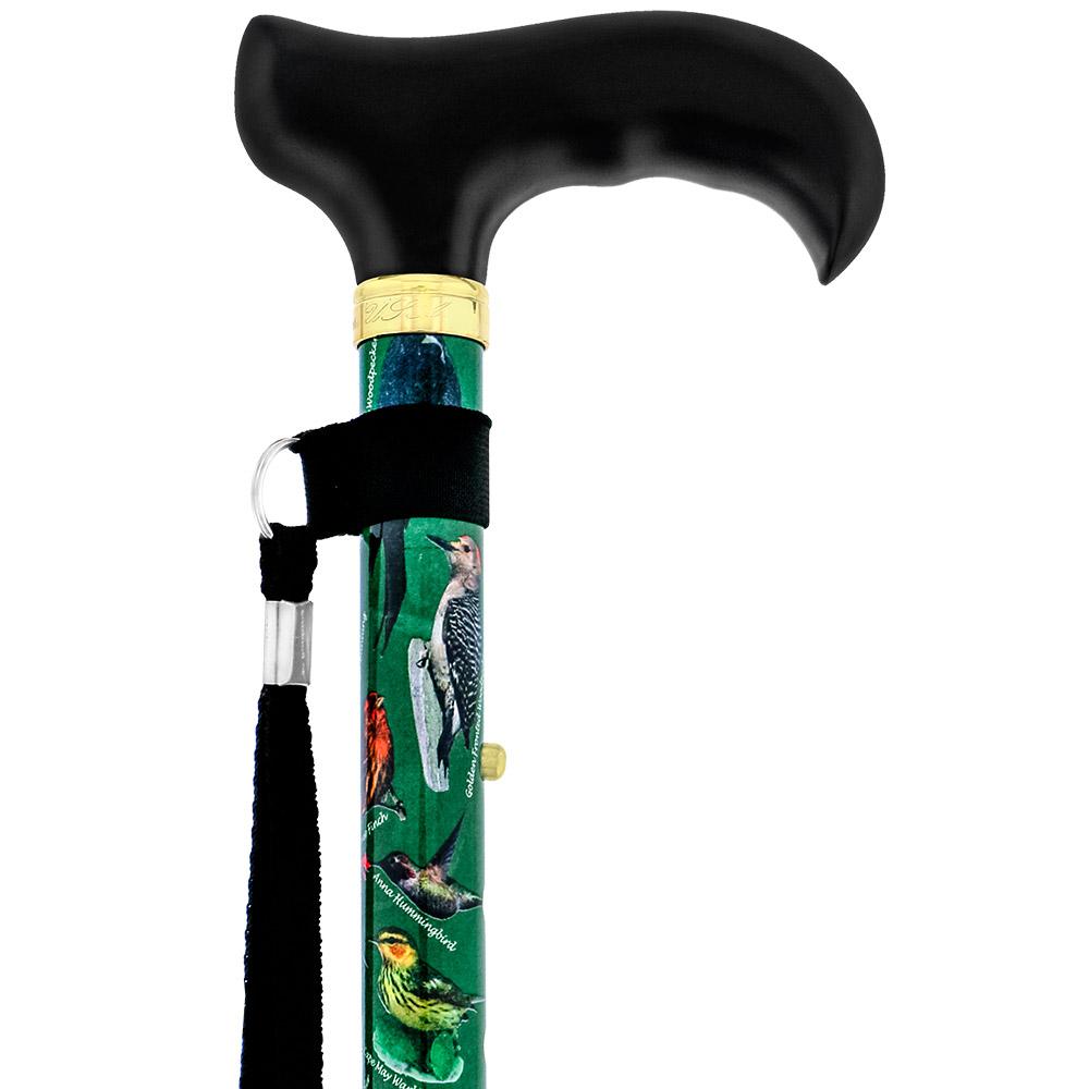 American Songbird Folding Adjustable Designer Derby Walking Cane with Engraved Collar w/ SafeTbase Cheap Manchester Great Sale