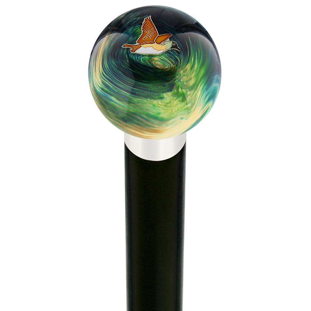 Flying Duck Camo Round Knob Cane w/ Custom Wood Shaft & Collar Discount Shop Offer