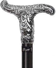 French Antique Repro Silver T-Handle Cane: Stamina Wood Latest Collections