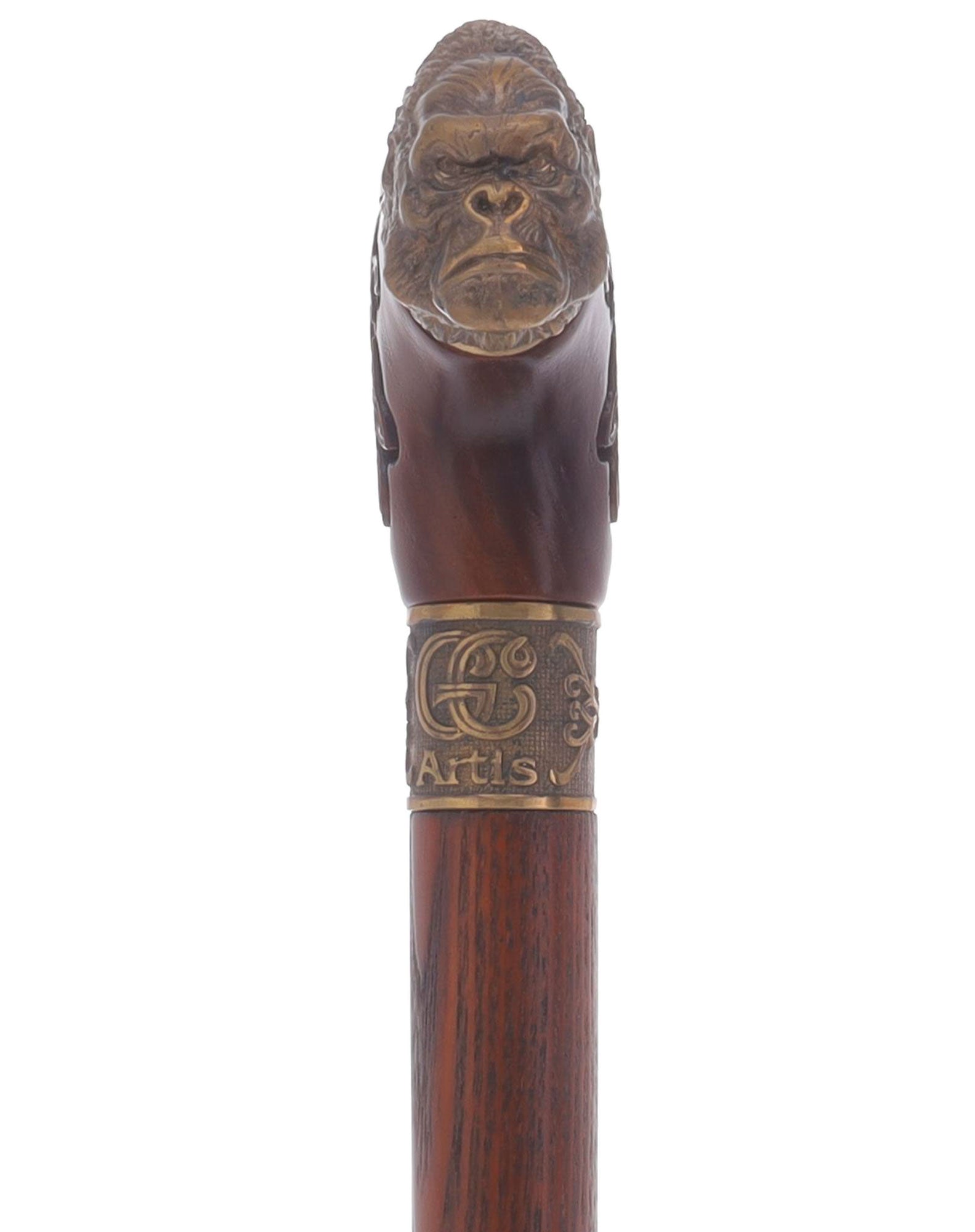 King Kong: Bronze Artisan Intricate Detail Design Cane Clearance Manchester