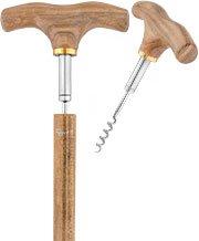 French Gadget Corkscrew Cane: Olivewood T-Handle & Maple Shaft Free Shipping Best Pices