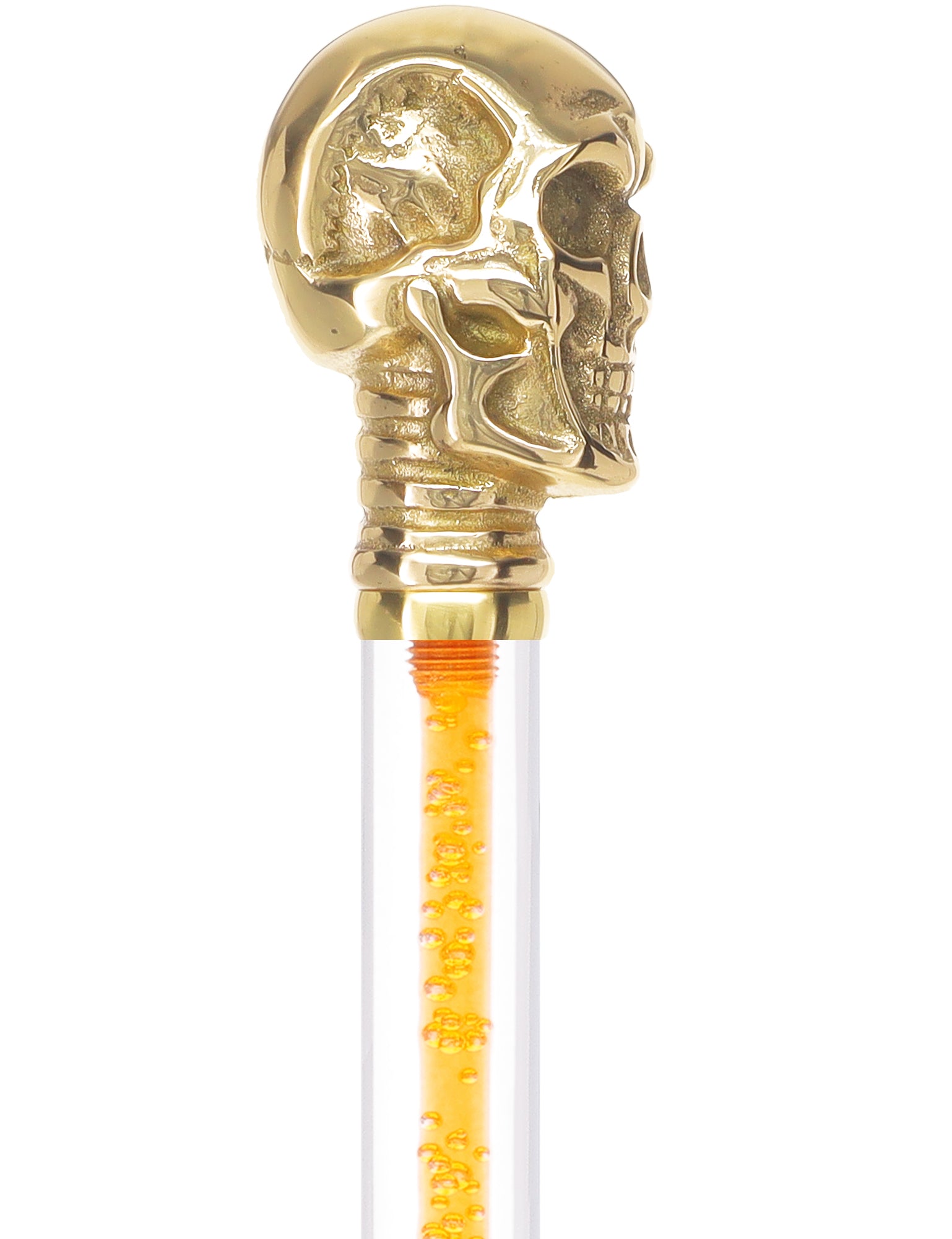 Color Crystal Elegance Brass Skull Cane with Invisible Acrylic Shaft Options Free Shipping 100% Guaranteed