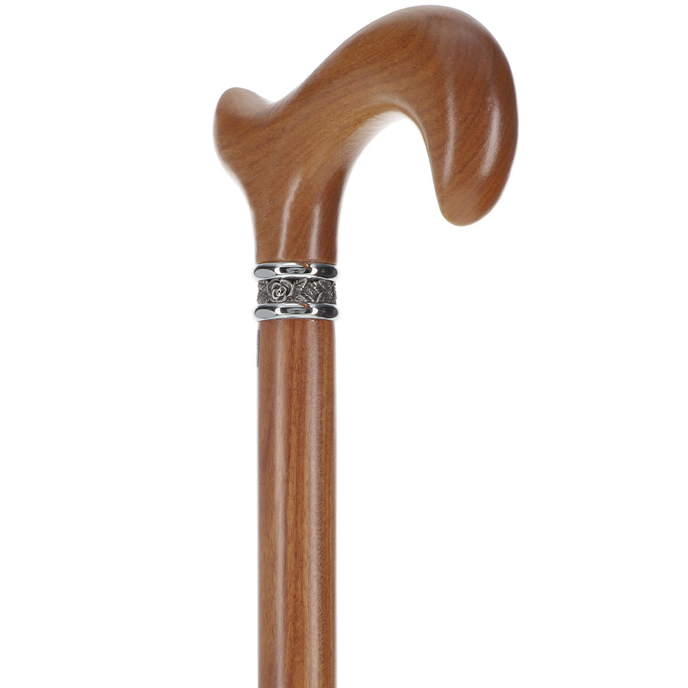 Afromosia Derby Cane: Distinct Afromosia Wood, Pewter Collar Discount In China