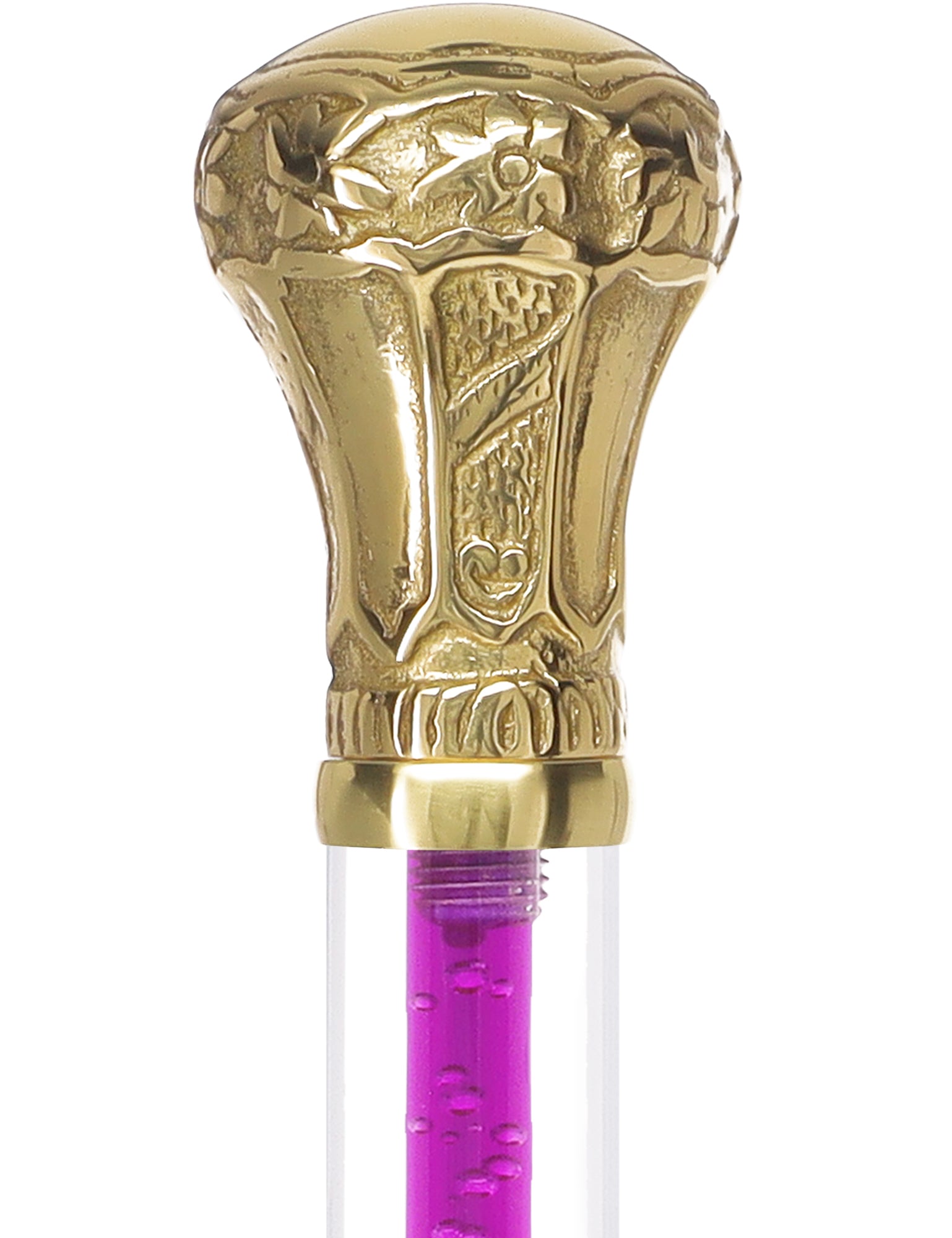 Color Crystal Elegance Brass Knob Cane with Invisible Acrylic Shaft Options Low Cost Cheap Pice