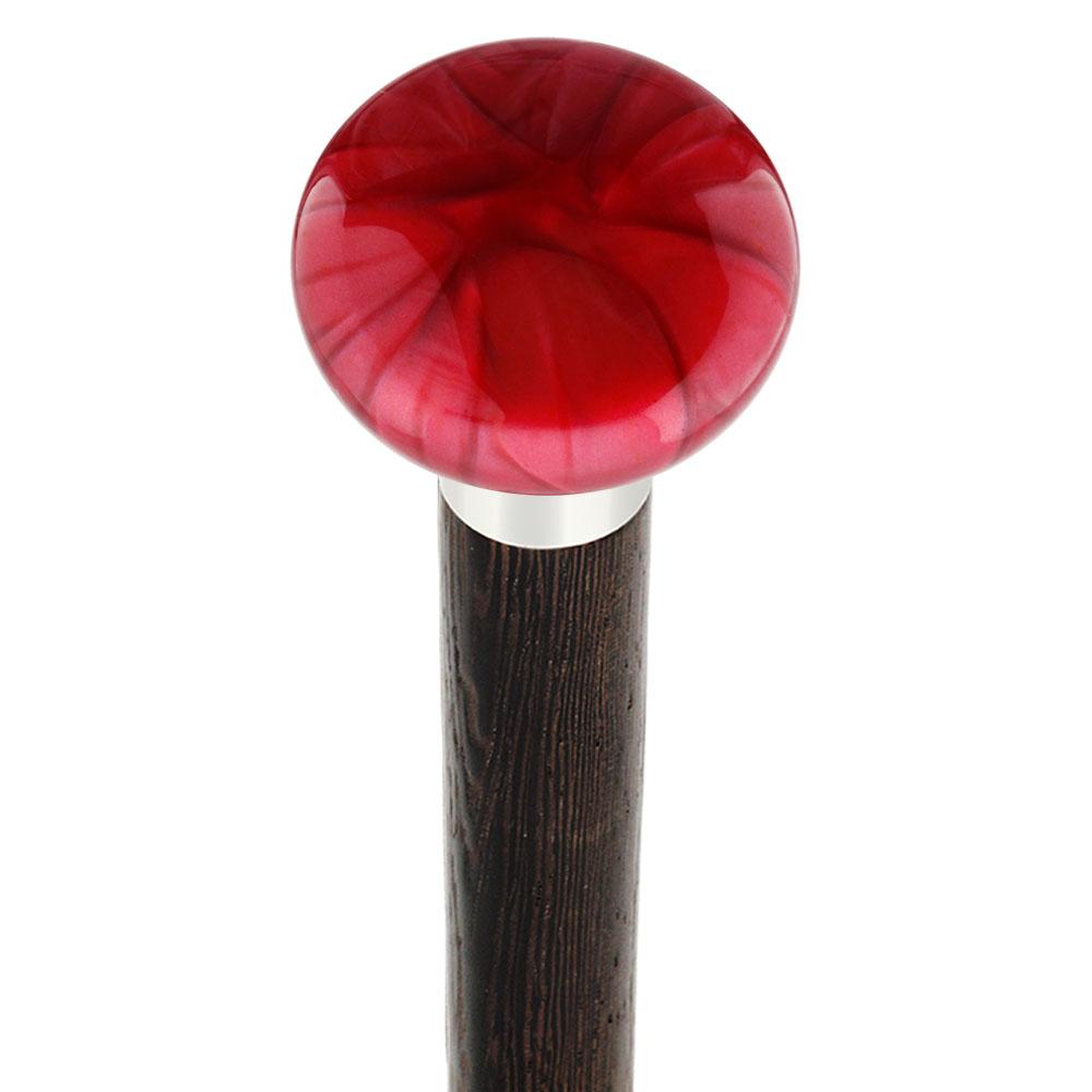 Nostalgia Pearl Red Flat Top Cane w/ Custom Wood Shaft & Collar The Cheapest Cheap Pice