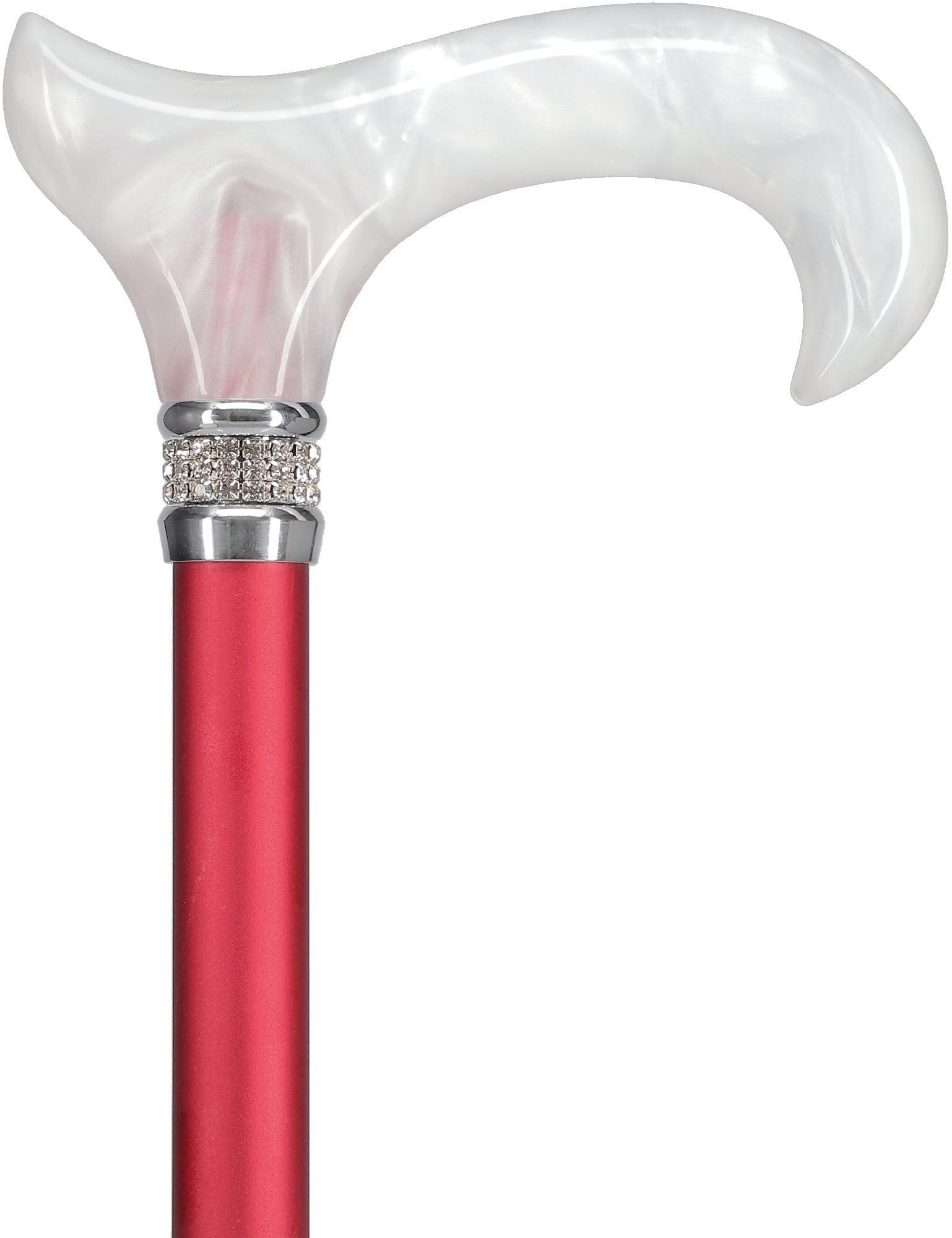 Rhinestone Designer Cane: Crimson Daytime Red Pearlz Free Shipping Deals