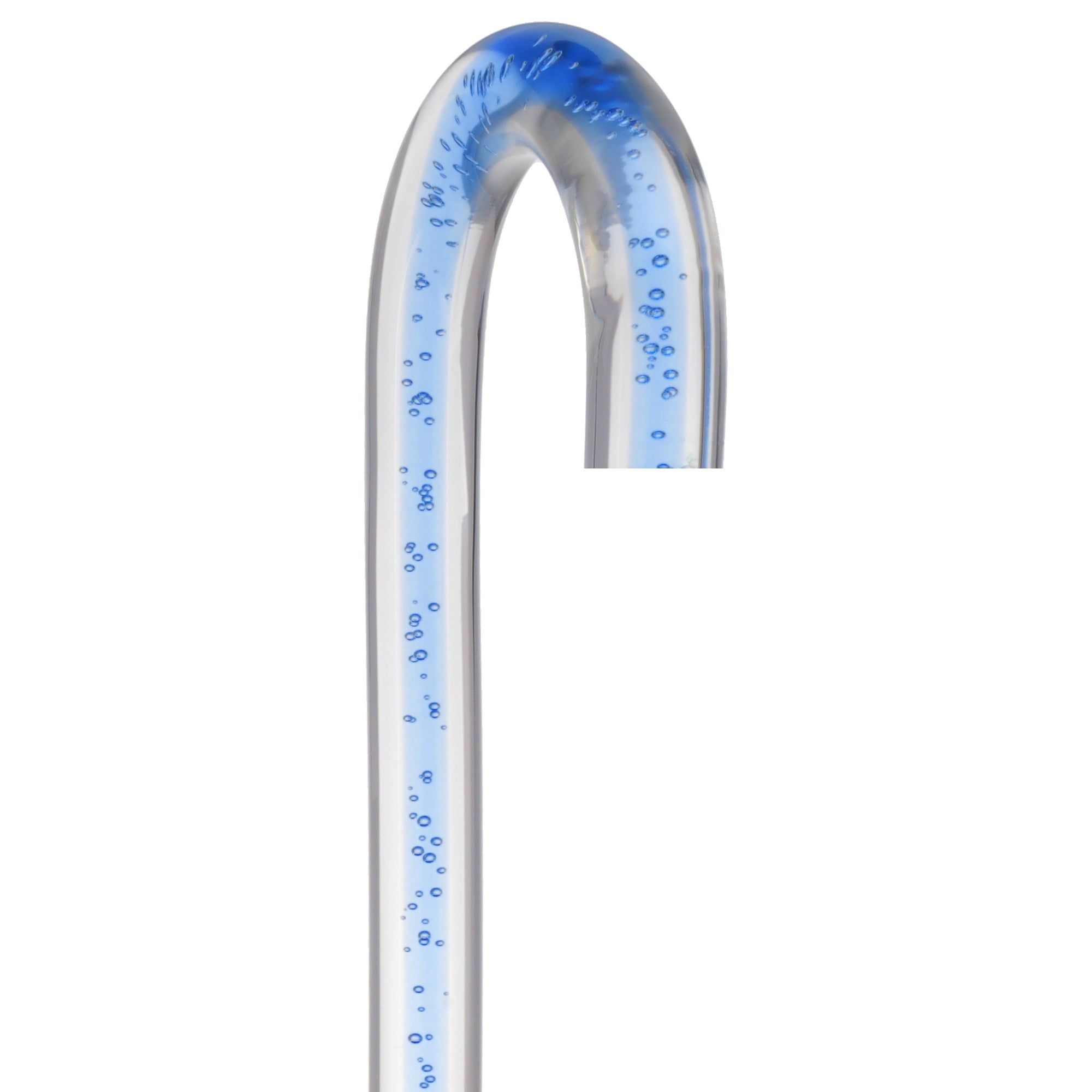 Clear Ocean Cane: Blue Streak w/ Floating Bubbles in Clear Shaft Sale Latest