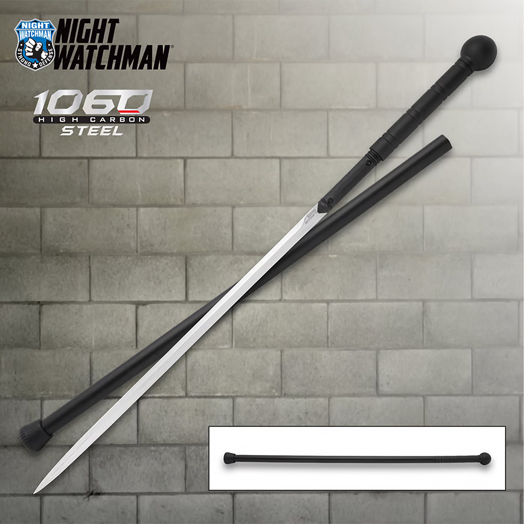 Night Watchman Sword Cane: Knob Grip & Sword for Protection Lowest Pice