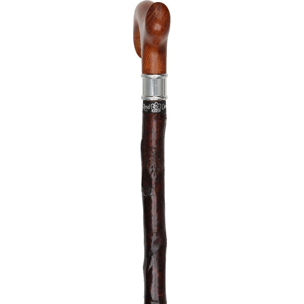 Genuine Blackthorn Wood Derby Walking Cane With Beech wood Handle and Silver Collar Buy Cheap Best Store To Get