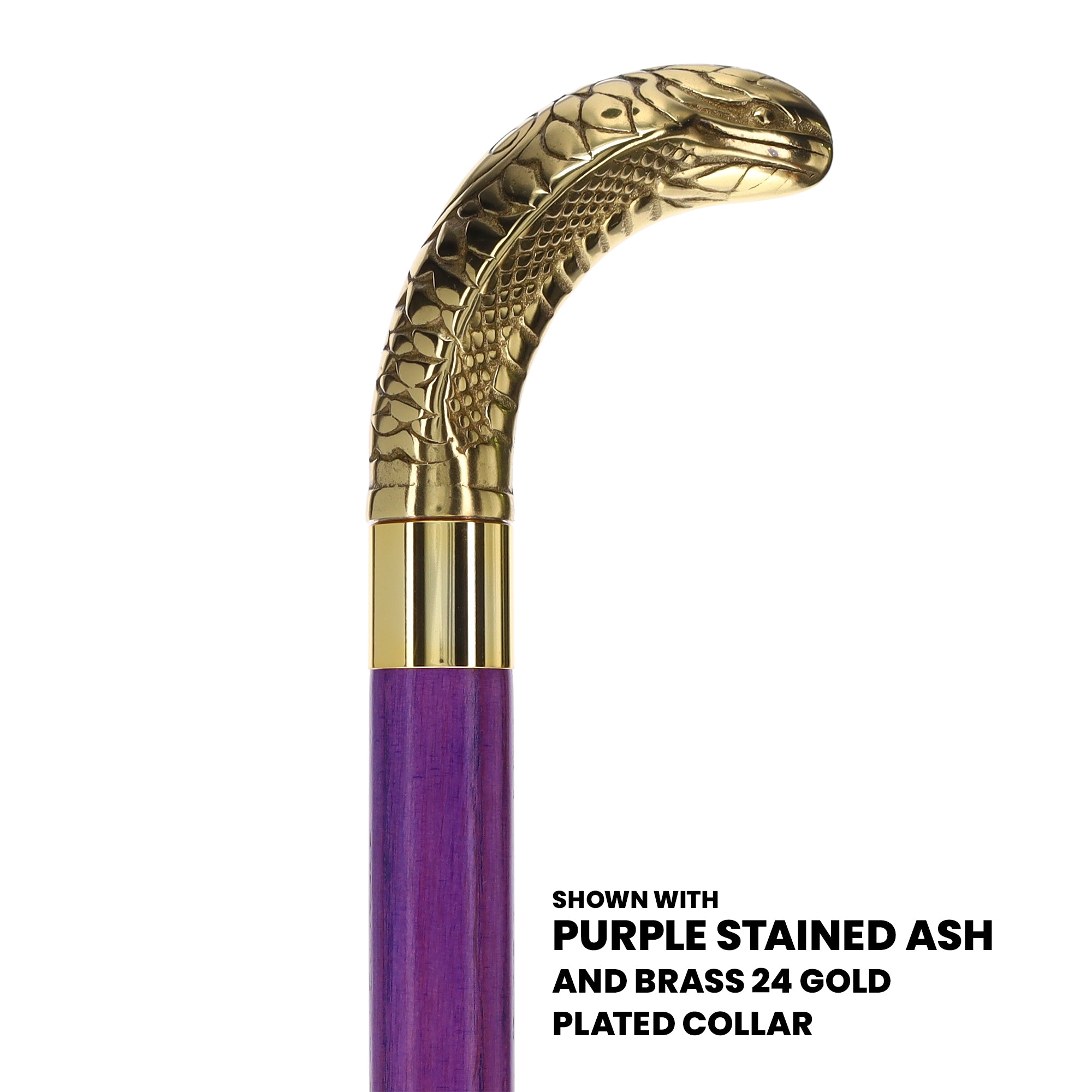 Premium Brass Snake Handle Cane: Stained Custom Color Shaft 2025 Online