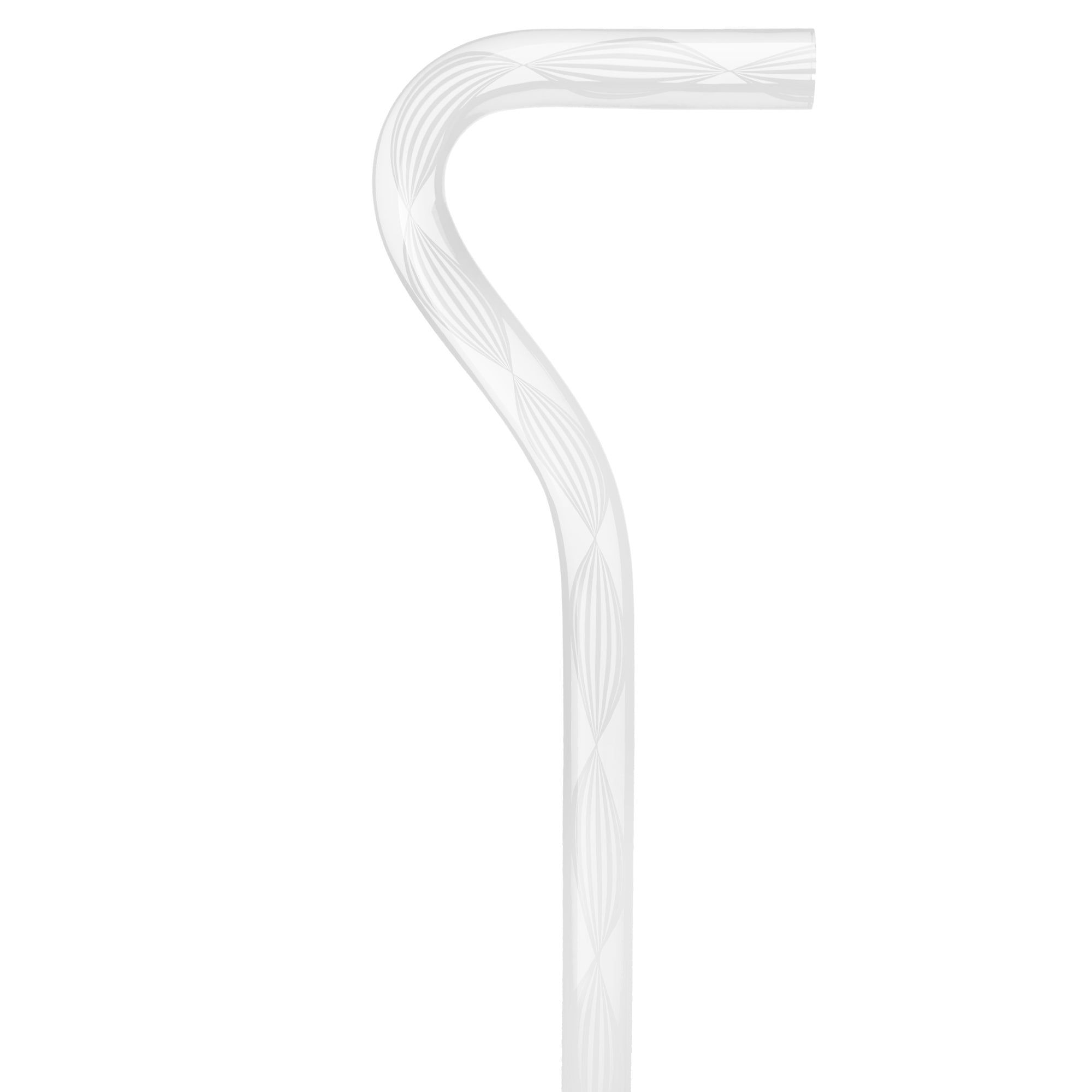 Alabaster Helix Cane: White Twists in Invisible Clear Shaft Cheap Sale Best Store To Get