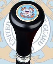 Scratch & Dent Coast Guard Flat Top Walking Stick With Black Beechwood Shaft and Pewter Collar V1301 Cheap Affordable