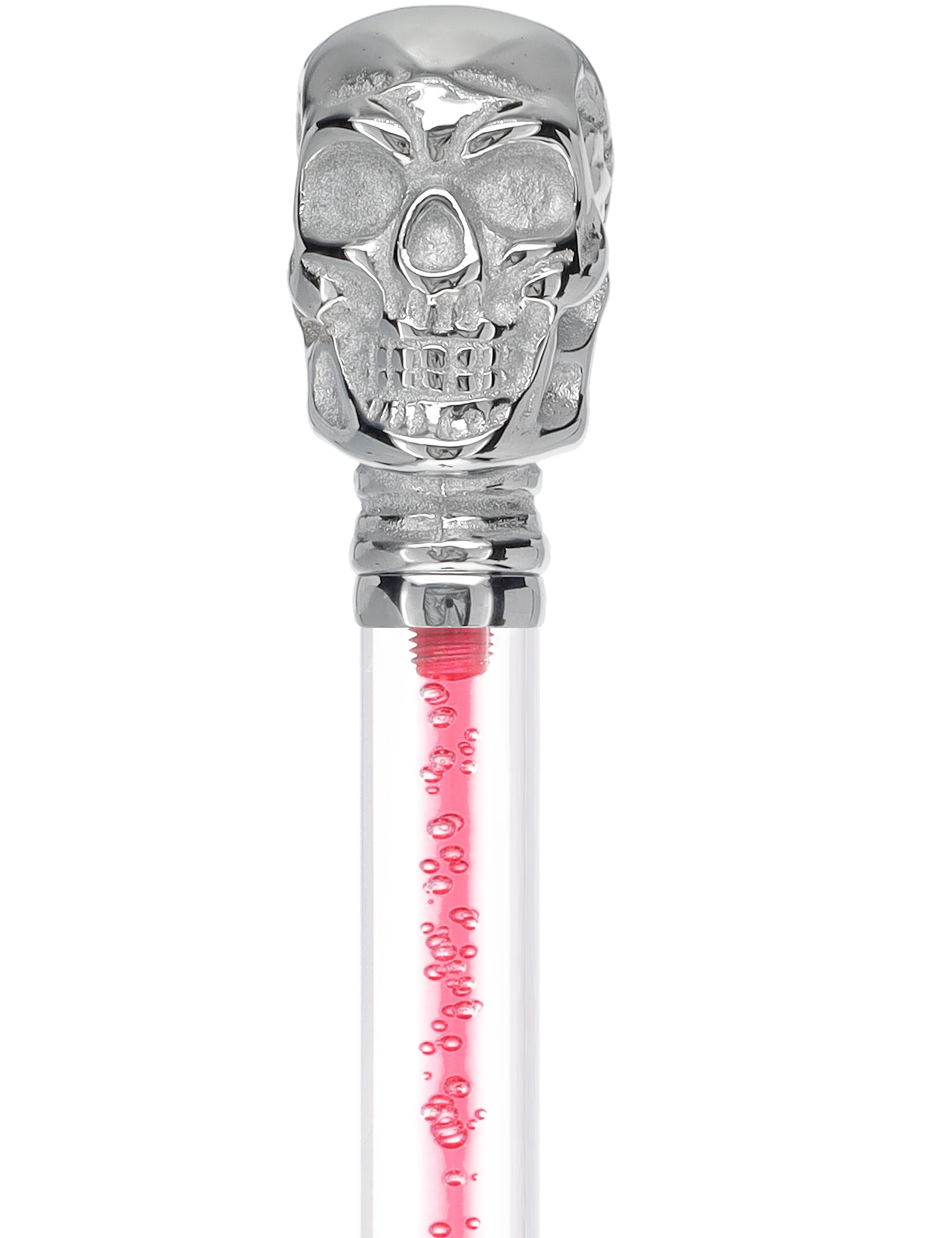 Color Crystal Elegance Chrome Skull Cane with Invisible Acrylic Shaft Options Discount Great Deals