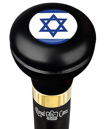 Jewish Star of David Flask Walking Stick w/ Black Beechwood Shaft & Pewter Collar Outlet Free Shipping Authentic