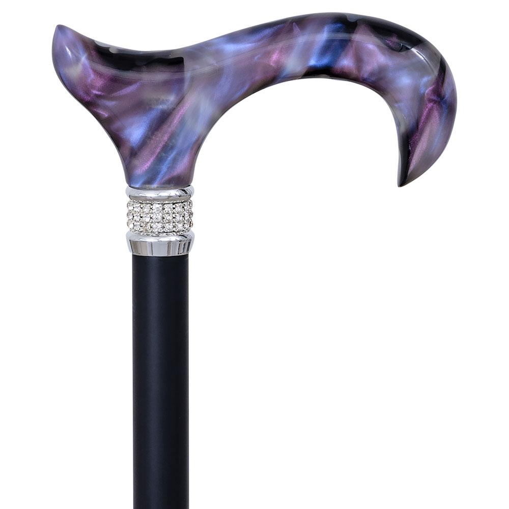 Scratch and Dent Abalone Shell Pearlz w/ Rhinestone Collar Aluminium Adjustable Cane V1699 Cheap Explore