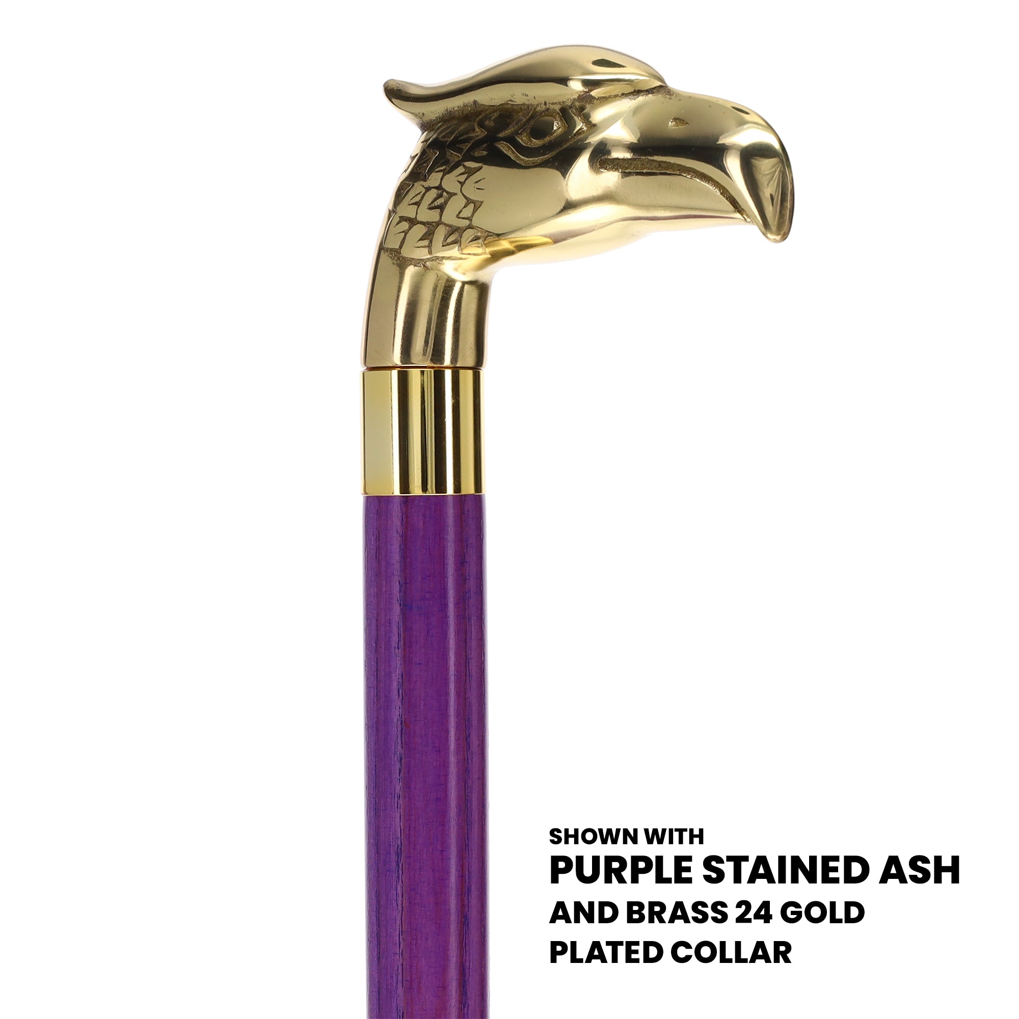 Brass Eagle Handle Walking Cane w/ Custom Color Stained Ash Shaft & Collar Buy Cheap Nicekicks