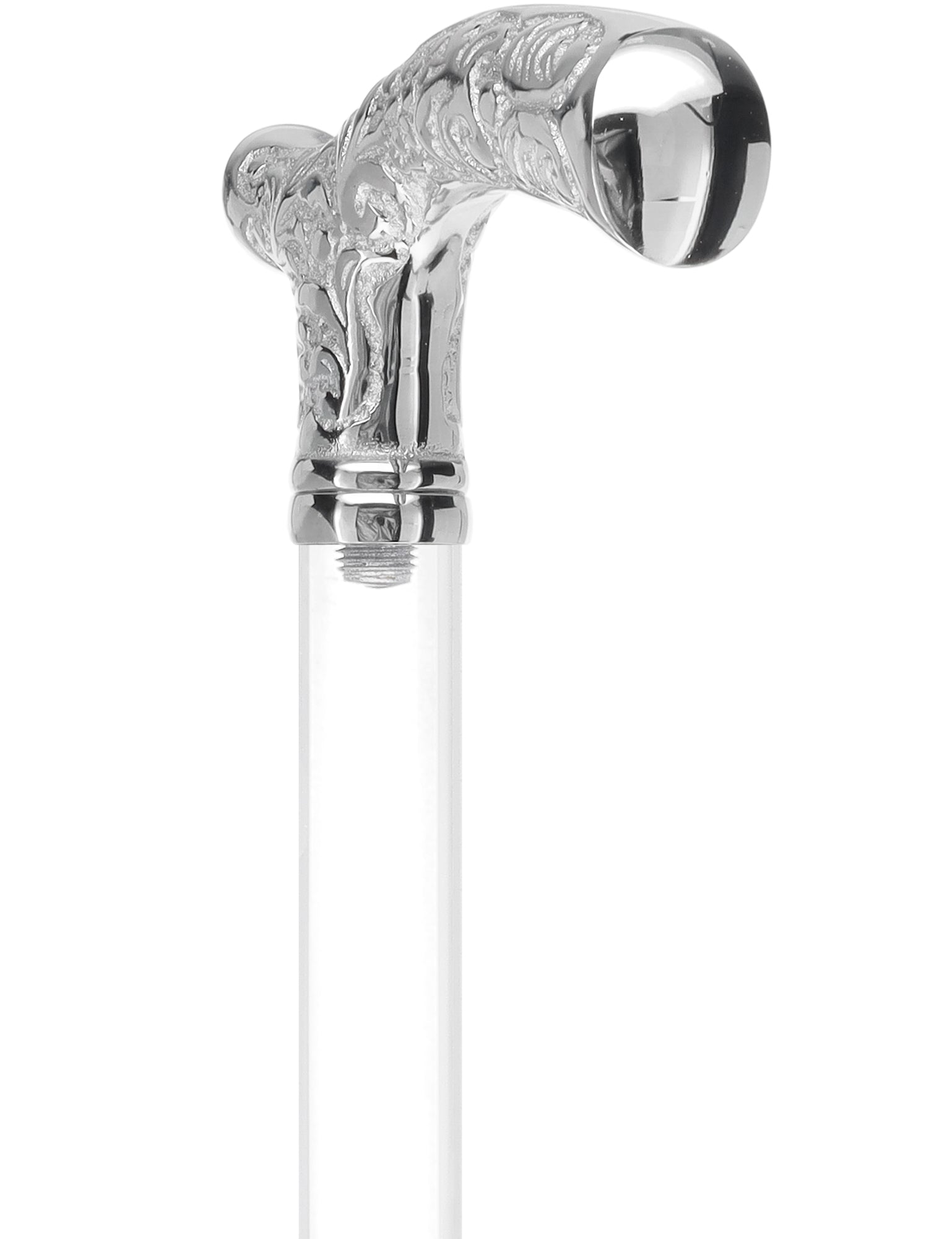 Crystal Elegance Chrome Fritz Cane with Invisible Acrylic Shaft Options Discount Fashionable