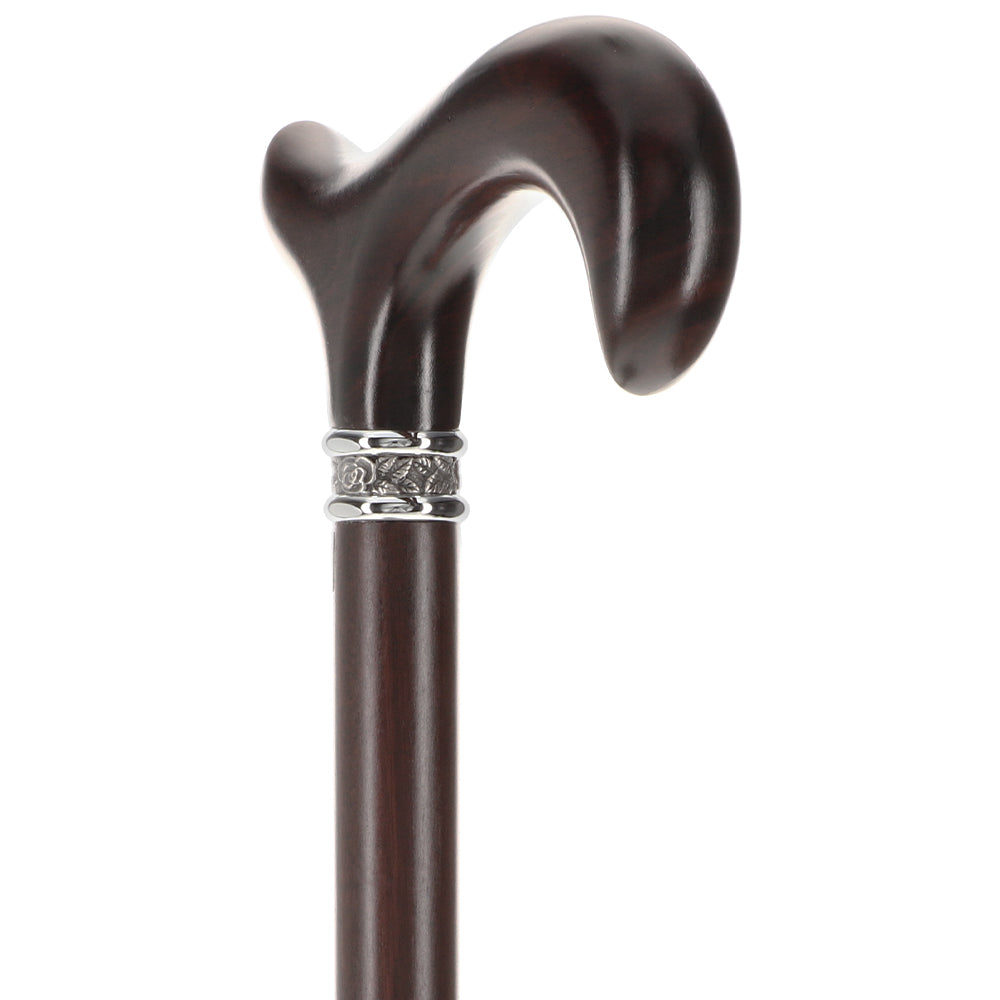 Scratch & Dent Premium Ebony Derby Walking Cane With Ebony Wood Shaft and Pewter Collar V1511 Manchester Great Sale Online