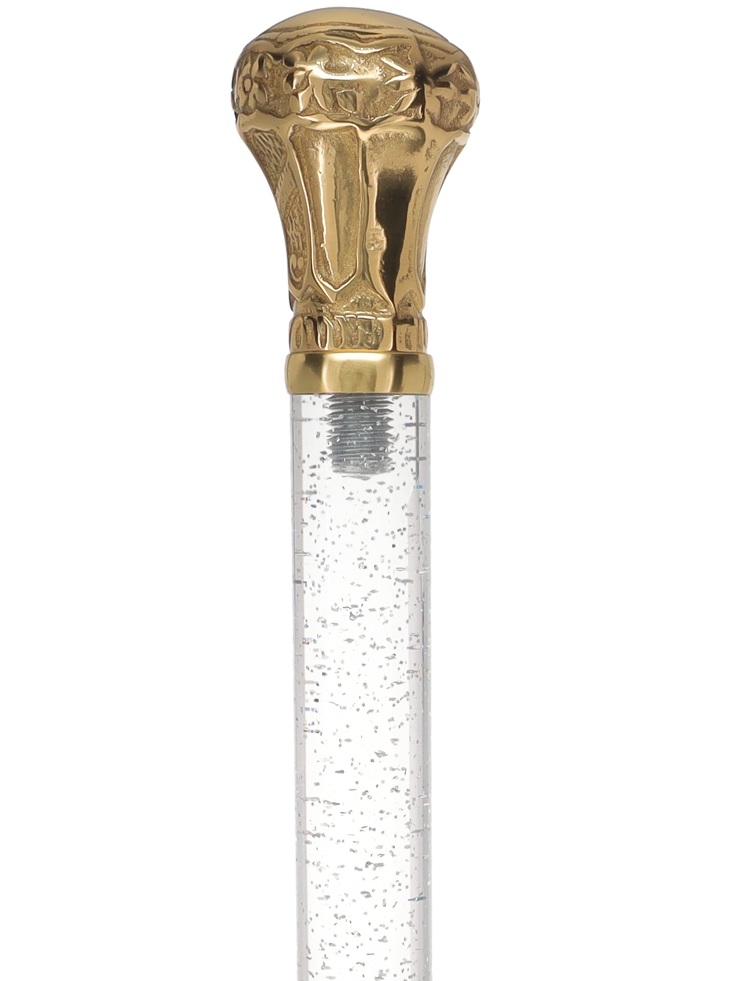 Crystal Elegance Brass Knob Cane with Invisible Acrylic Shaft Options Outlet Huge Surprise