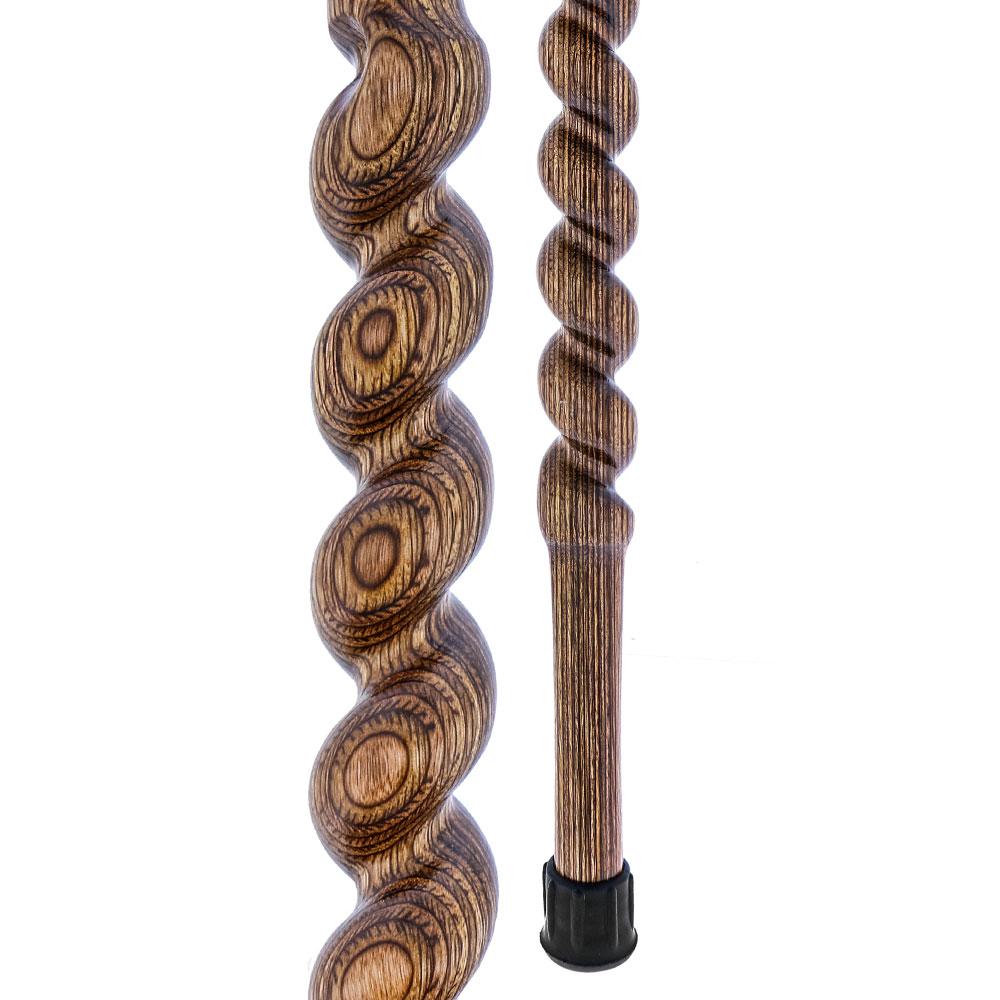 USA-Made Twisted Spiral Cane: Brown Durable Colorwood Laminate Discount For Cheap