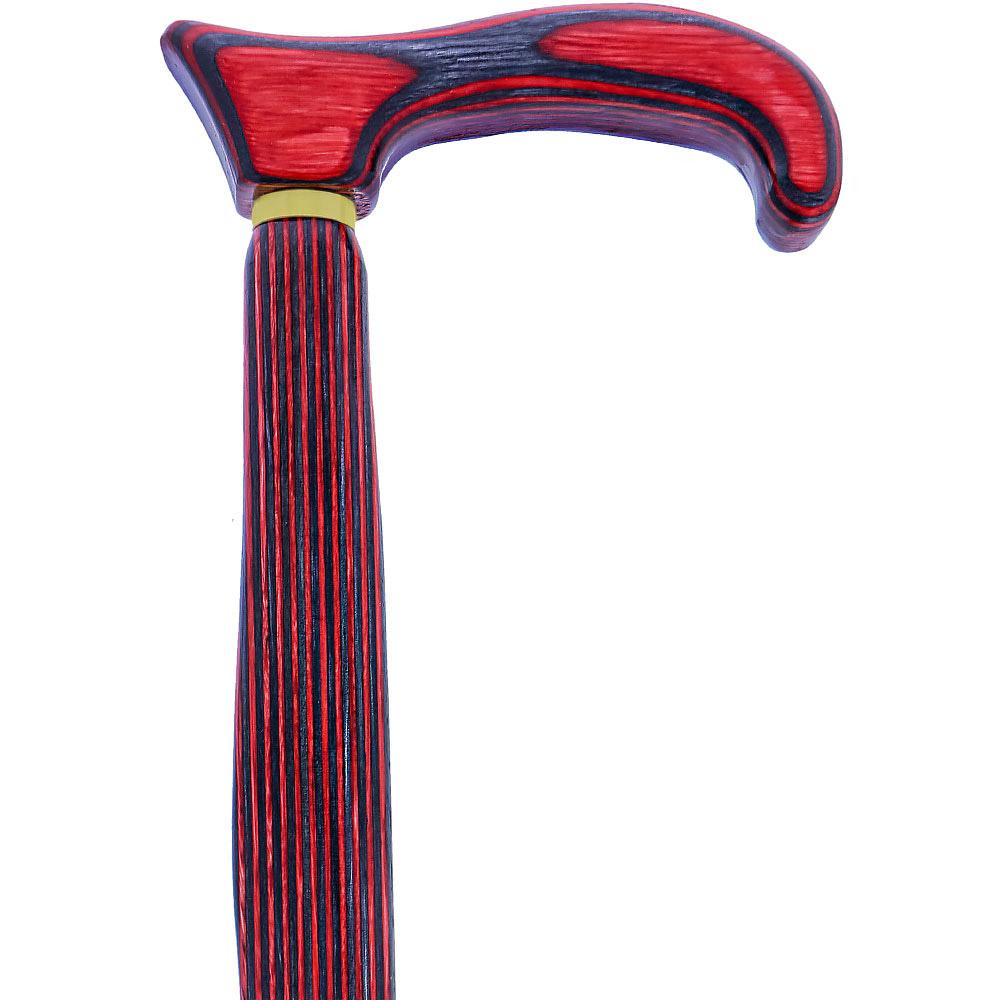 USA-Made Twisted Red-Black Cane: Vibrant Colorwood Birchwood With Paypal Online