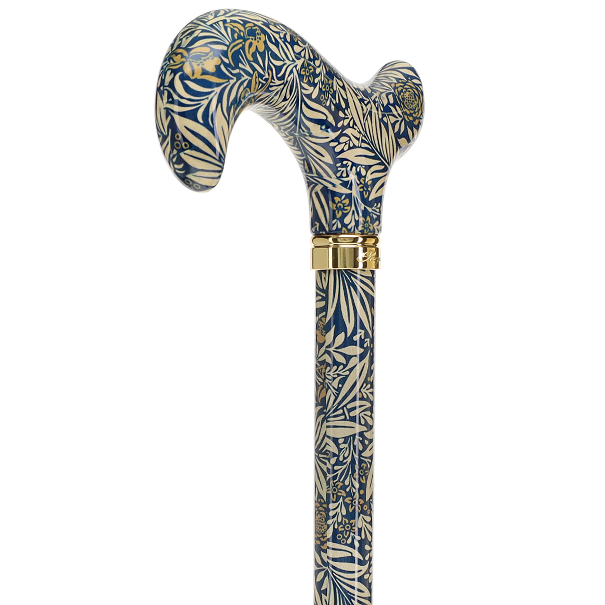 Golden Petals FashionStix: Designer Derby Cane, Adjustable Authentic For Sale