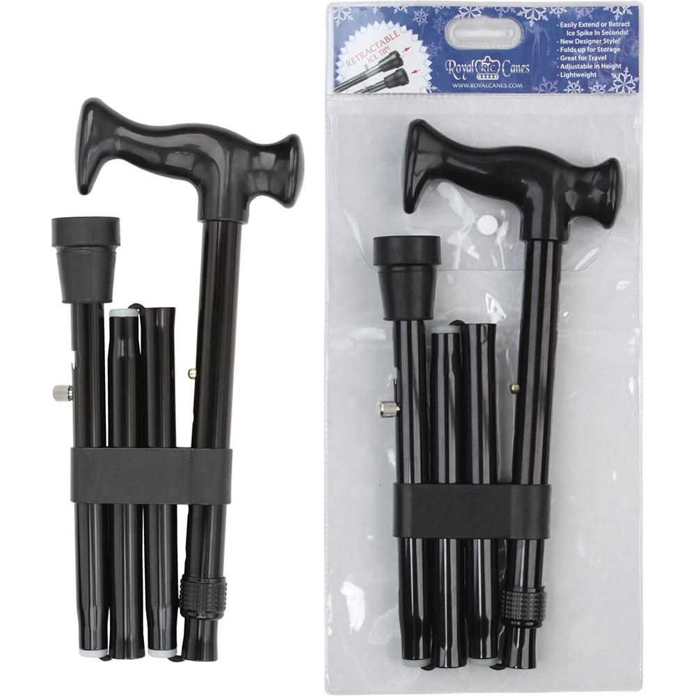 Scratch and Dent Black Adjustable Folding Retractable Ice Tip Orthopedic Handle Cane V2275 Cheap Sale Ebay