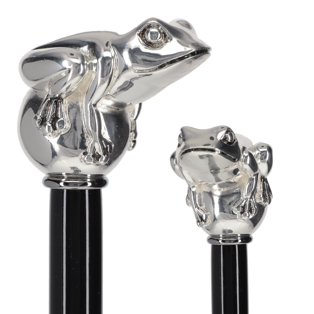 Italian Luxury Silver 925 Frog Walking Stick: Elegant Design Choice