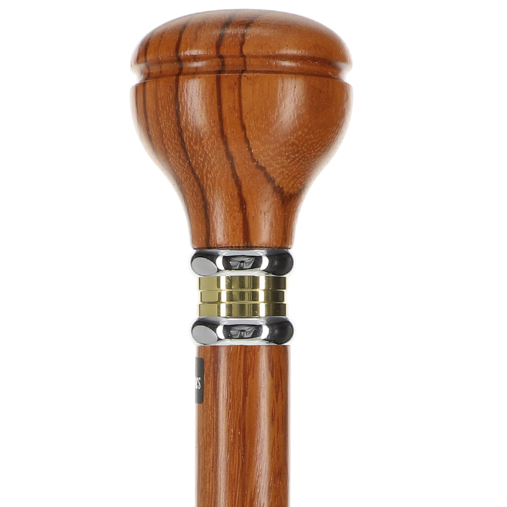 Scratch and Dent Rosewood Flat Top Knob Handle Walking Stick With Rosewood Shaft and Two Tone Collar V2281 Buy Cheap Fake