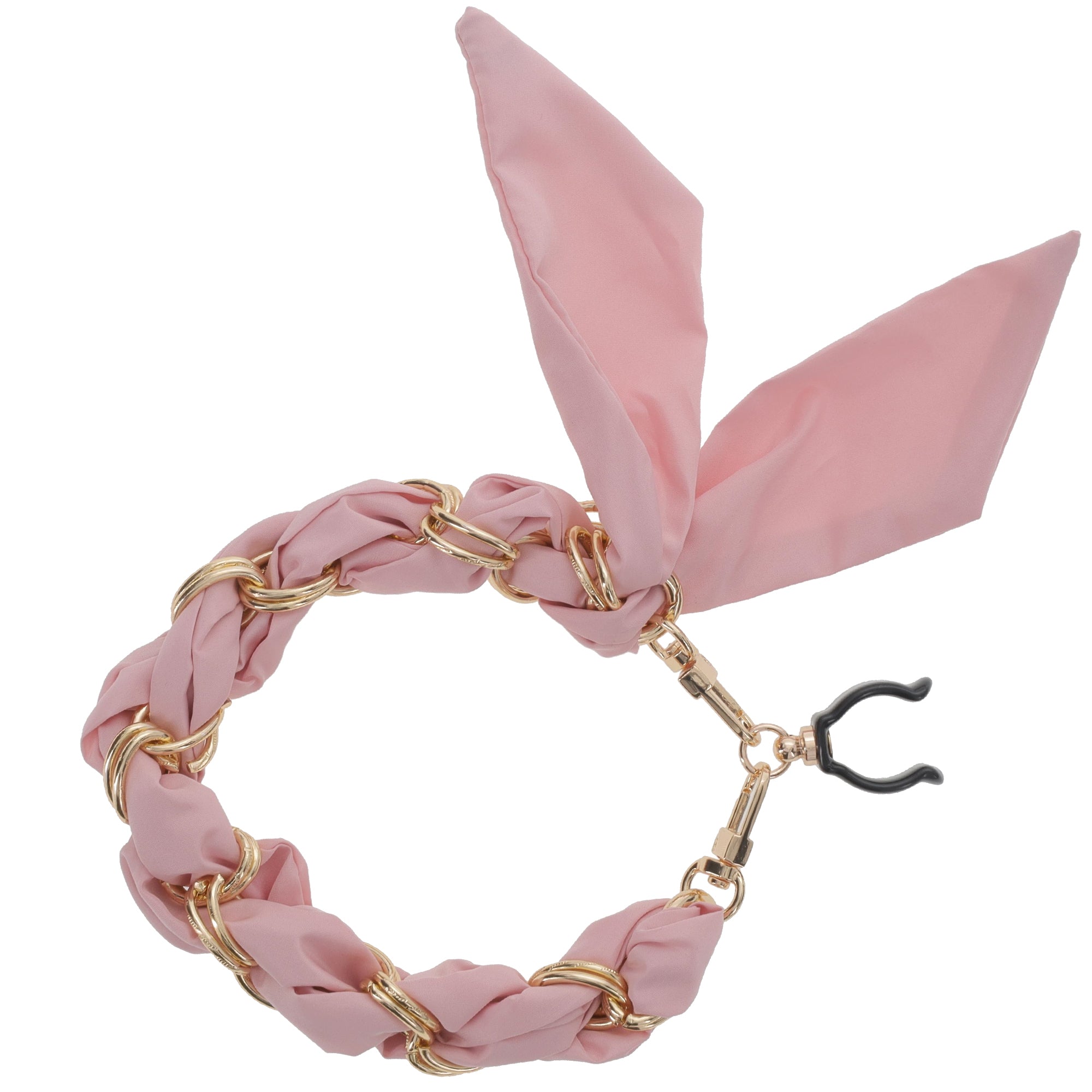 Gold Chain Wrist Strap - Luxury Pink Silk Satin Scarf for 16mm-18mm canes Clearance Good Selling