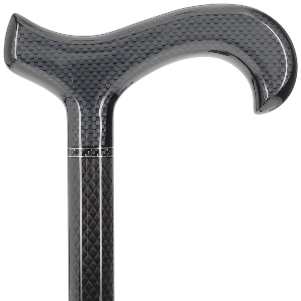 Extra Tall Black Carbon Fiber Derby Cane - Triple Wound Discount Supply