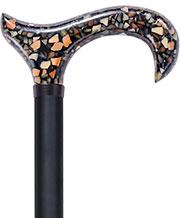 Scratch and Dent Acrylic Black and Gold Mosaic Designer Adjustable Cane V1718 Low Pice Fee Shipping Online