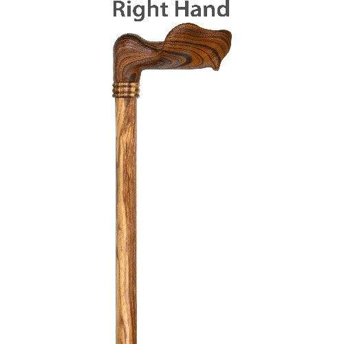 Comfort Palm Grip Cane - Zebrano Wood & Collar Free Shipping Buy