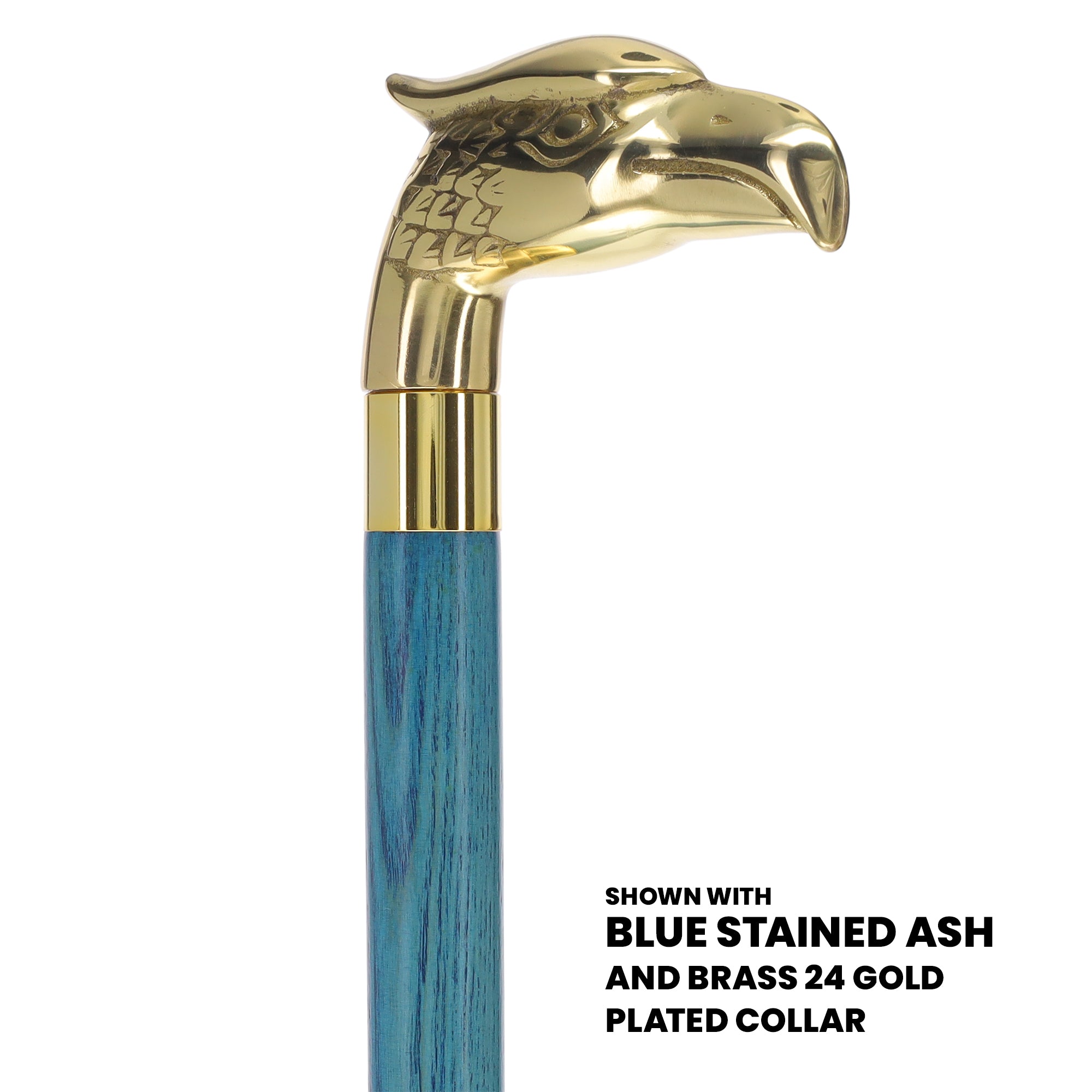 Brass Eagle Handle Walking Cane w/ Custom Color Stained Ash Shaft & Collar Buy Cheap Nicekicks