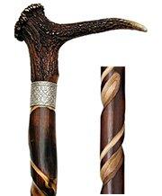 Unique Stag Horn Cane - Artisan Chestnut, Silver Detail Cheap Sale Discounts