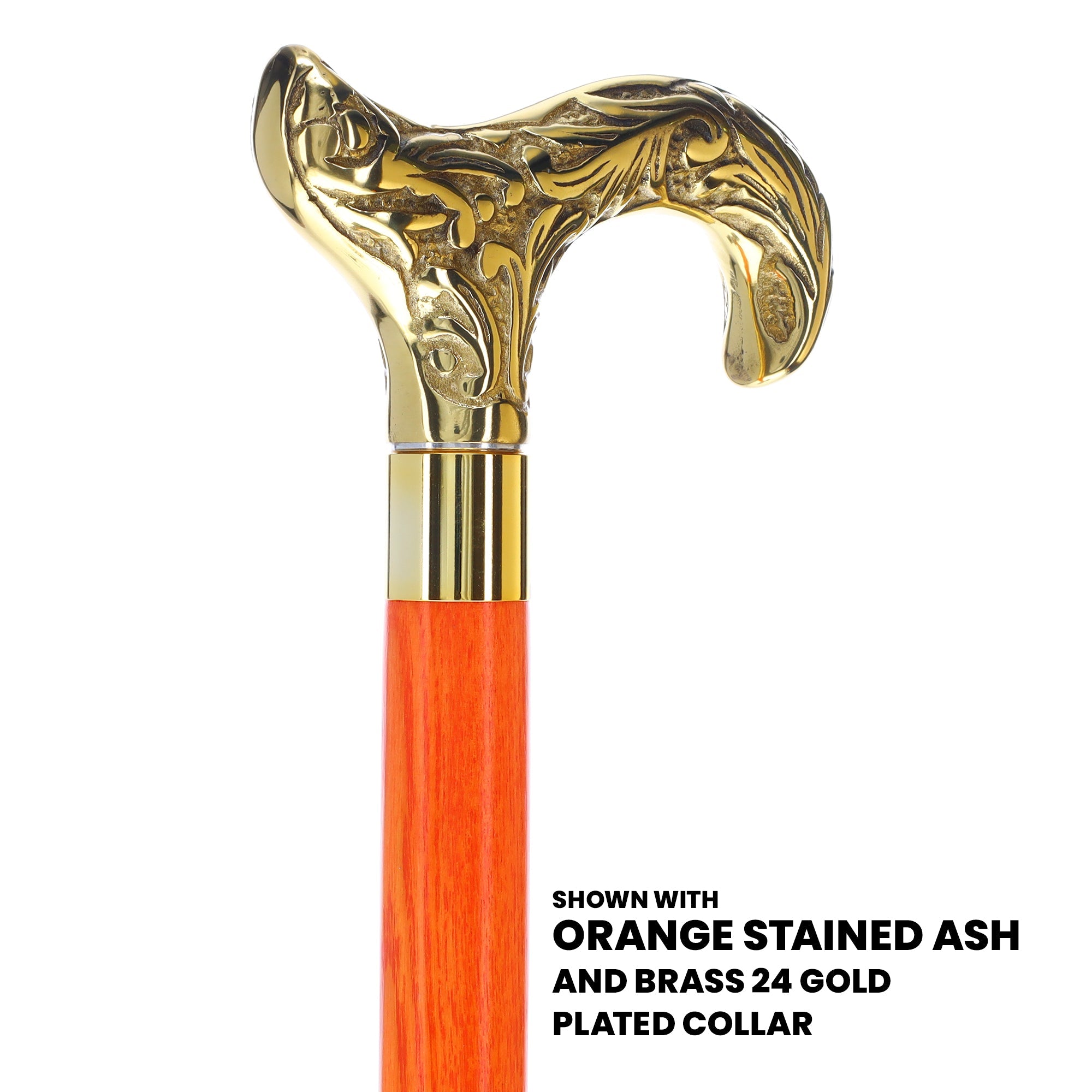 Scratch and Dent Premium Brass Derby Handle Cane: Stained Custom Color Shaft V2161 With Mastercard Cheap Online