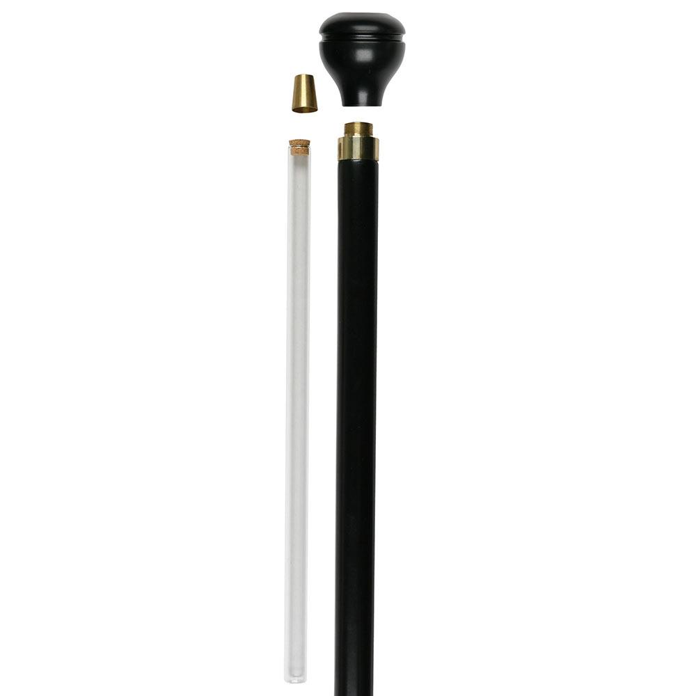 Medical Marijuana Flask Walking Stick w/ Black Beechwood Shaft & Pewter Collar Clearance Extremely