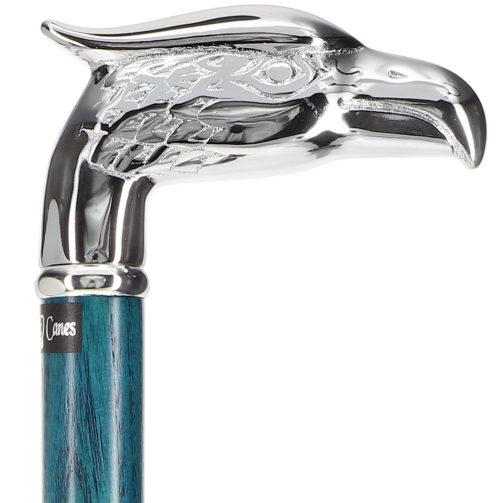 Premium Denim Blue Eagle Cane: Chrome, Patriotic Elegance Clearance Exclusive